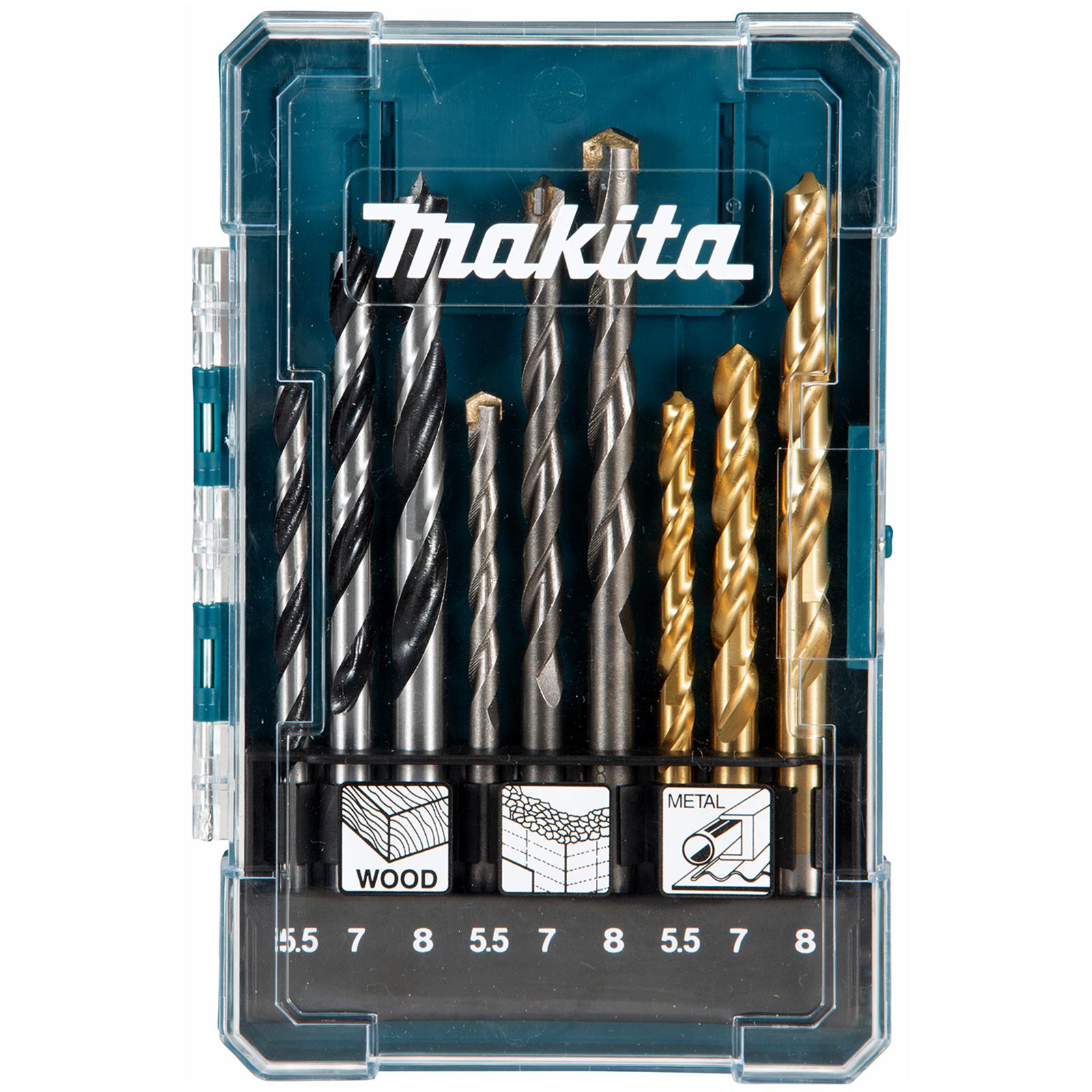 Makita 13-Piece Drill Bit Set β All-Purpose for Wood, Concrete & Metal